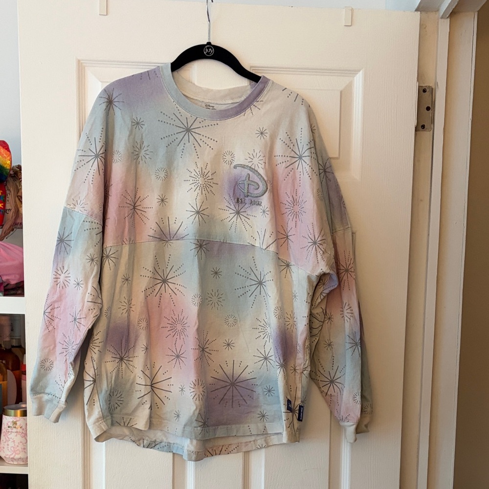 Disney Pastel Tie-Dye Starburst Spirit Jersey Size Large